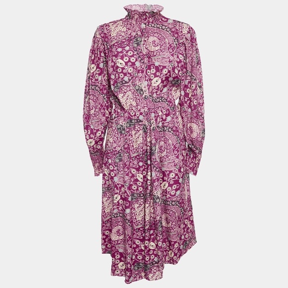 Isabel Etoile Marant Dresses & Skirts - Isabel Marant Etoile Magenta Cescott Paisley Print Midi Dress